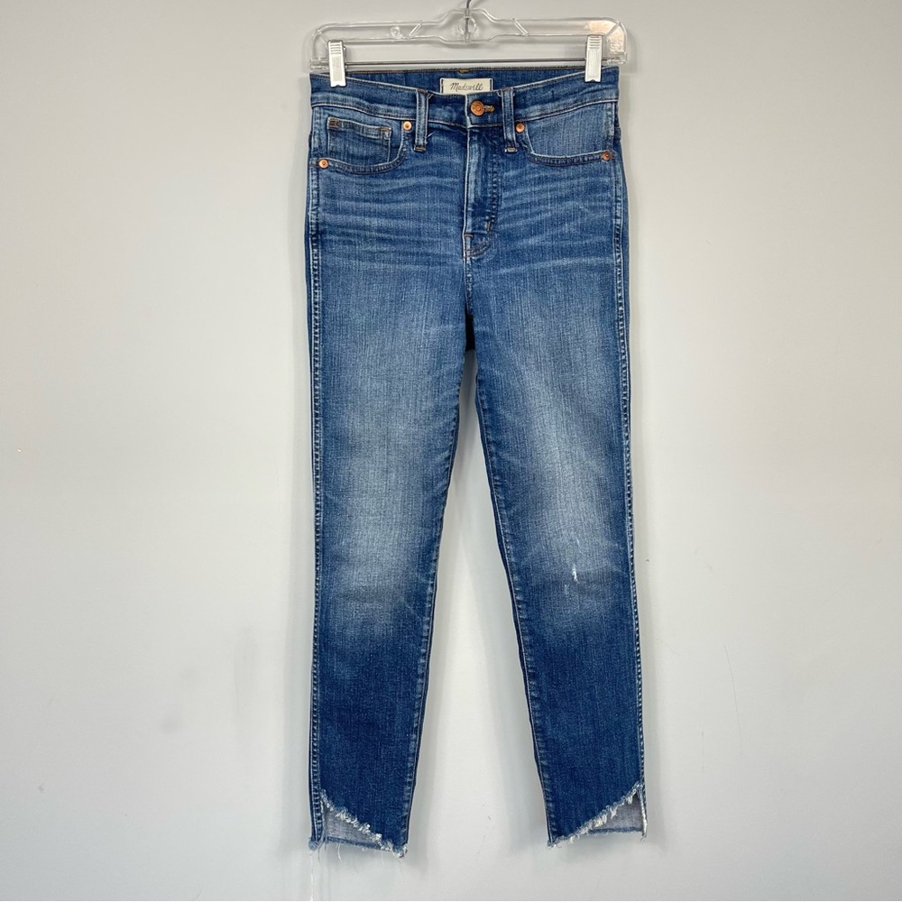 Madewell 10" High Rise Skinny Jeans Cutout Tulip Hem Edition  K5236 Size 25 - Picture 6 of 15